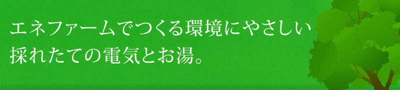 エネファームでつくる環境にやさしい採れたての電気とお湯。